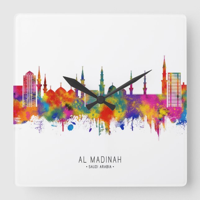 Horloge Carrée Medina Saudi Skyline (Recto)