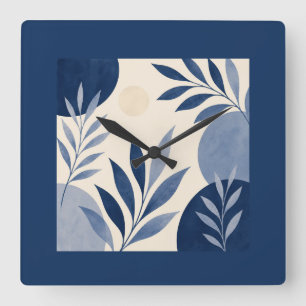 Horloge Carrée Mediterranean Botanical Wall Clock