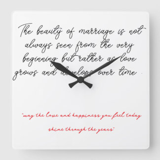 HORLOGE CARRÉE MEILLEUR CADEAU POUR LES MARIAGES
