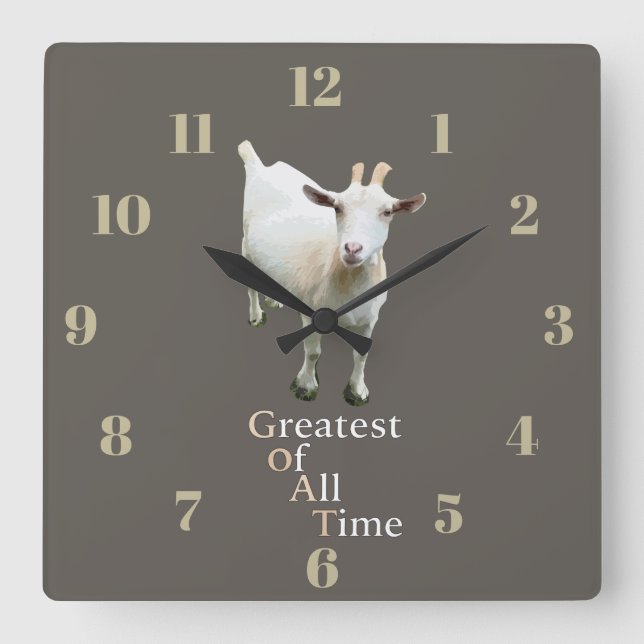 Horloge Carrée Meilleur de tous les temps Chèvre (Recto)