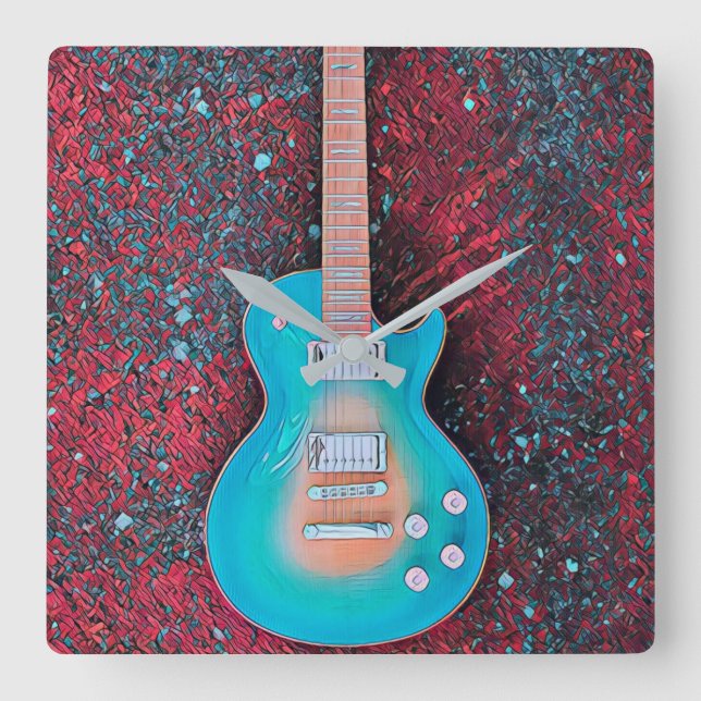 Horloge Carrée Meilleur guitariste (Recto)
