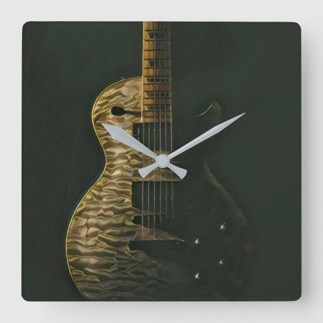 Horloge Carrée Meilleur guitariste (Recto)