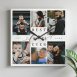Horloge Carrée Meilleur Père jamais | Fête des pères 6 Collage ph<br><div class="desc">Célébrez l'amour intemporel et les souvenirs chéris de votre famille avec notre horloge murale de collage de photos Best Father Ever. Cette horloge murale personnalisée est un cadeau idéal pour la Fête des pères, les anniversaires, ou toute occasion qui honore le père spécial dans votre vie. Doté d'une grille de...</div>