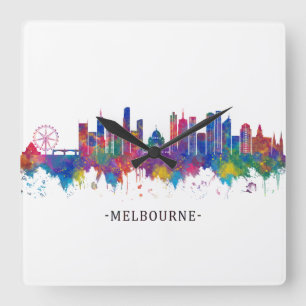 Horloge Carrée Melbourne Australia Skyline