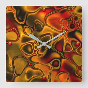 Horloge Carrée Melted chocolate