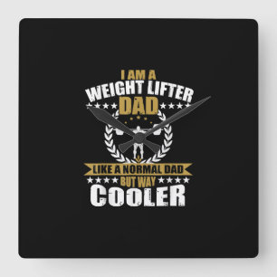 Horloge Carrée Mens Great Weightlifter Papa Cadeau Papa T-Shirt P