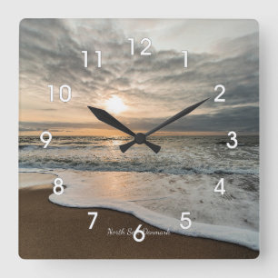 Horloge Carrée Mer du Nord, Danemark coucher de soleil pittoresqu
