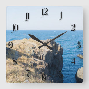 Horloge Carrée Mer rocheuse