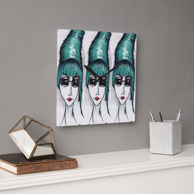 Horloge Carrée Mère Monster Turquoise Beehik Lunettes de soleil P (Bureau)