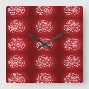 HORLOGE CARRÉE "MERRY CHRISTMAS" CHRISTMAS CLOCK