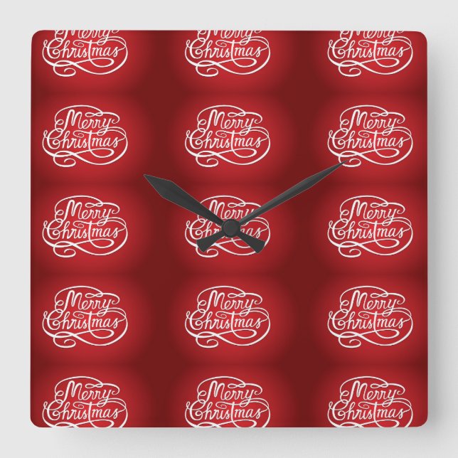 HORLOGE CARRÉE "MERRY CHRISTMAS" CHRISTMAS CLOCK (Recto)