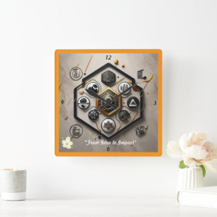 Horloge Carrée "Merveilles technologiques modernes"
