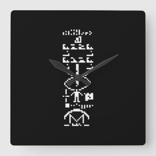 Horloge Carrée Message binaire Arecibo 1974