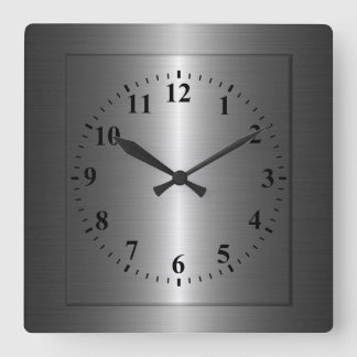 Horloge Carrée Métal en acier inoxydable