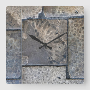 Horloge Carrée Michigan Petoskey Stone