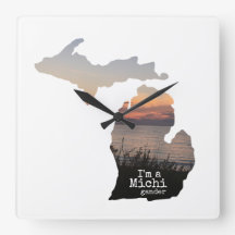 Michigander Silhouette d'État avec typographie
