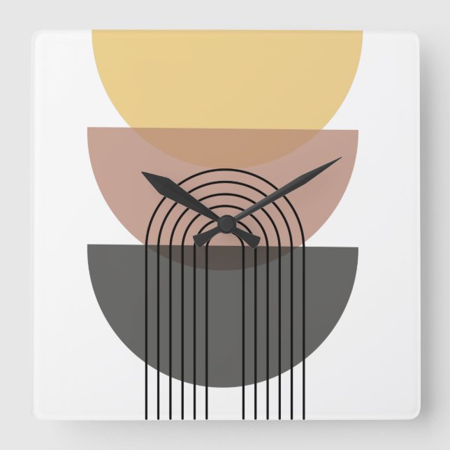 Horloge Carrée Midcentury Modern Acrylic Wall Clock (Recto)