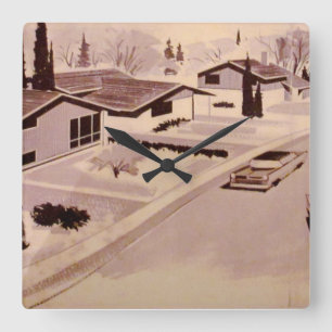 Horloge Carrée Midcentury Modern Architecture