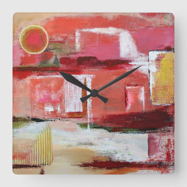 Horloge Carrée Midnight Moon Wall Clock (Recto)