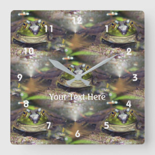Horloge Carrée Mignon Bullfrog Visage Nature Motif