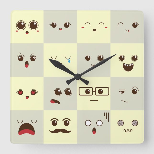 Horloge Carrée Mignonne face (Recto)
