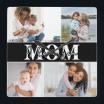 Horloge Carrée Mignonne JE T'AIME MOM Fête des Mères Photo<br><div class="desc">Cute I Love You Maman Mother's Day Photo Wall Clock feels four of your favorite photos with the texte "I love you Maman" en white typographiy moderne. Design by ©Evco Studio www.zazzle.com/store/evcostudio</div>