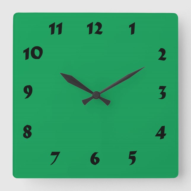 Horloge Carrée Milieu changeable Green Clock (Recto)