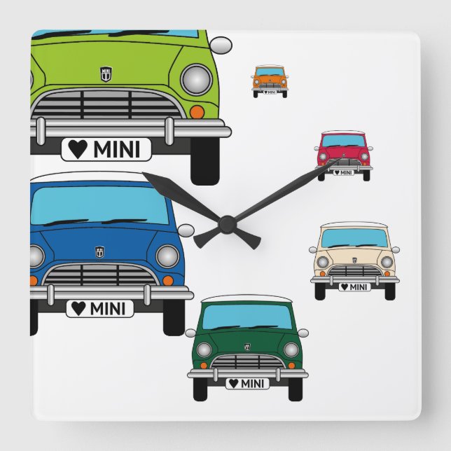 Horloge Carrée Minicar Mad (Recto)