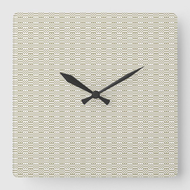 Horloge Carrée Minimalist Sage Green Geometric Wall Clock (Recto)