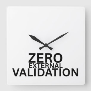 Horloge Carrée Minimaliste Validation Externe Zéro 