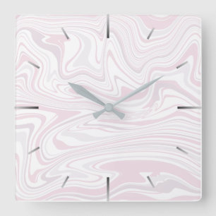 Horloge Carrée Minimaux élégants rougissent regard de marbre ro