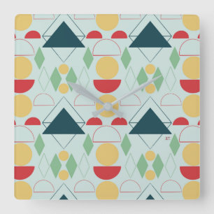 Horloge Carrée Mint géométrique moyenne du siècle