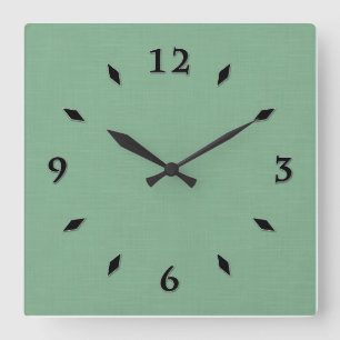 Horloge Carrée Mint vert solide texturé
