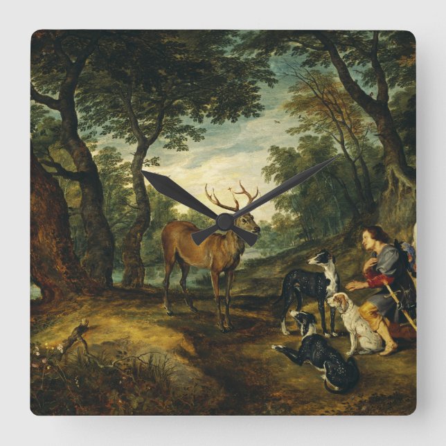Horloge Carrée Miracle de saint Hubert par Pierre Paul Rubens  (Recto)