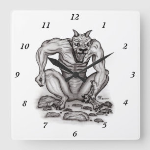 Horloge Carrée Mix-Créature - Troll, Golem et Devil
