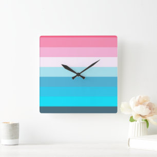 Horloge Carrée Mode arc-en-ciel