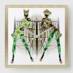 Horloge Carrée Mode de jungle de hip hop