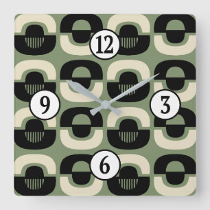Horloge Carrée Modèle abstrait géométrique moderne du milieu du s