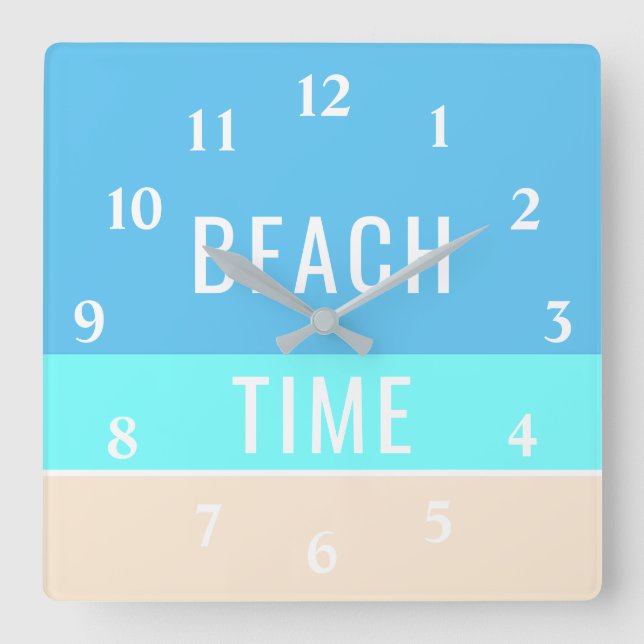 Horloge Carrée Modèle moderne de bleu de maison de vacances de (Recto)