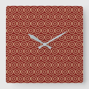 Horloge Carrée Modèle tiré par la main tribal africain ethnique
