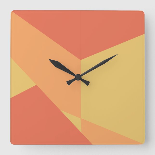 Horloge Carrée Modern abstract orange geometric color block  (Recto)
