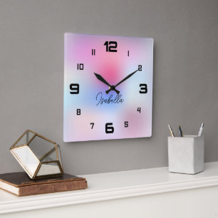 Horloge Carrée Moderne Coloré