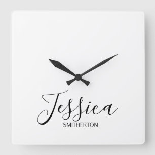 Horloge Carrée Moderne Élégant Nom Complet Tendance