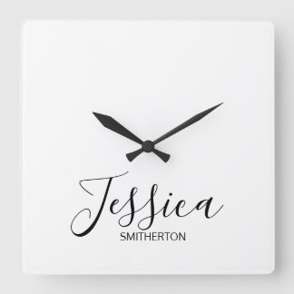 Horloge Carrée Moderne Élégant Nom Complet Tendance