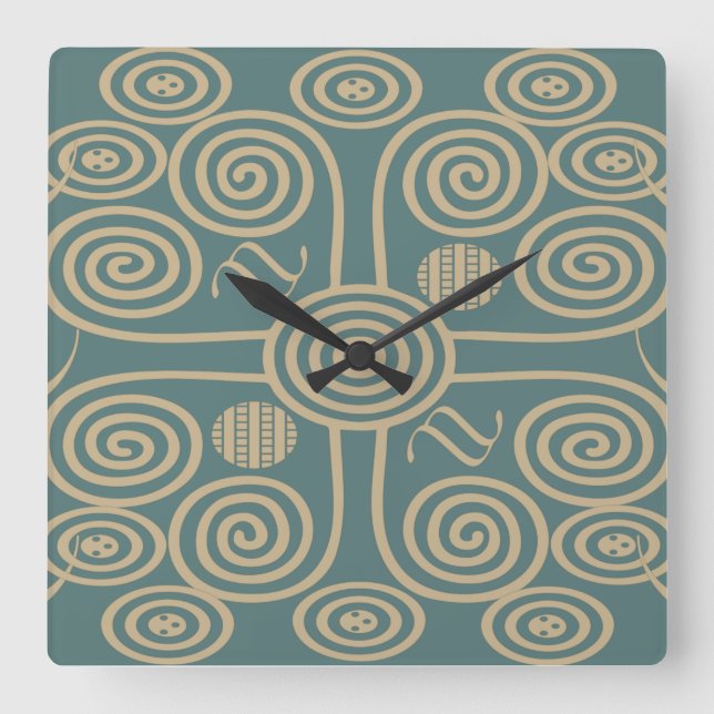 Horloge Carrée moderne élégante formes motifs (Recto)