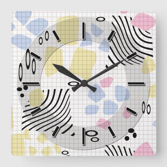 Horloge Carrée Moderne wall clock design . (Recto)