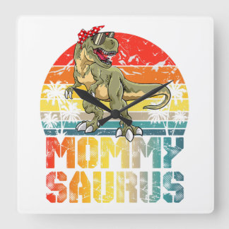 Horloge Carrée Mommysaurus T Rex Dinosaur Maman Saurus Famille Ma