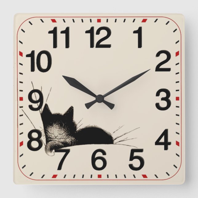 Horloge Carrée Mon chat (Recto)