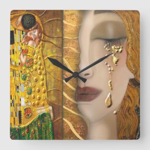 Horloge Carrée Mon Klimt Serie : Or