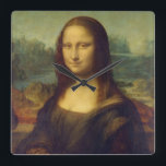 Horloge Carrée Mona Lisa<br><div class="desc">Mona Lisa de Léonard de Vinci Mona Lisa ; également connue sous le nom de La Gioconda ou La Joconde, ou Portrait de Lisa Gherardini, épouse de Francesco del Giocondo ; est un portrait de l'artiste florentin Léonard de Vinci. Il s'agit d'une peinture à l'huile sur un panneau de peuplier,...</div>